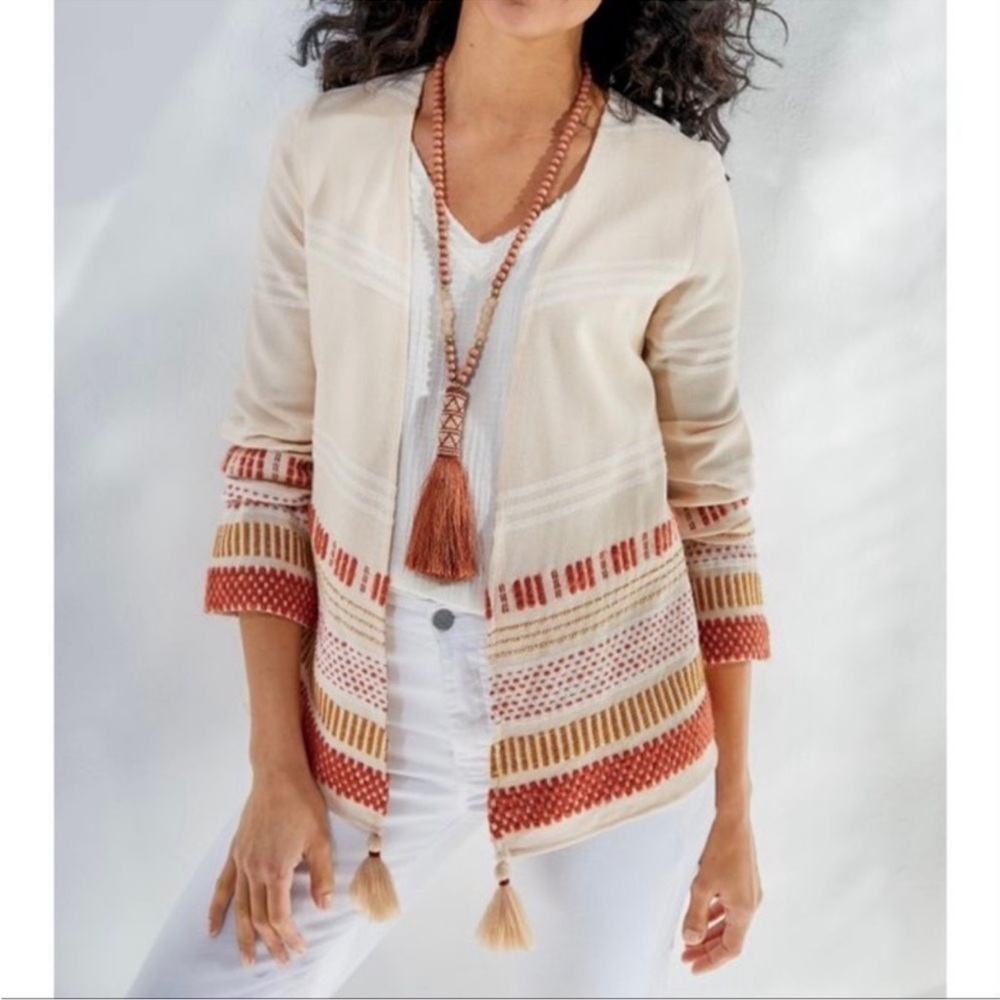 Soft Surroundings Juliet Woven Tasseled
Cardigan